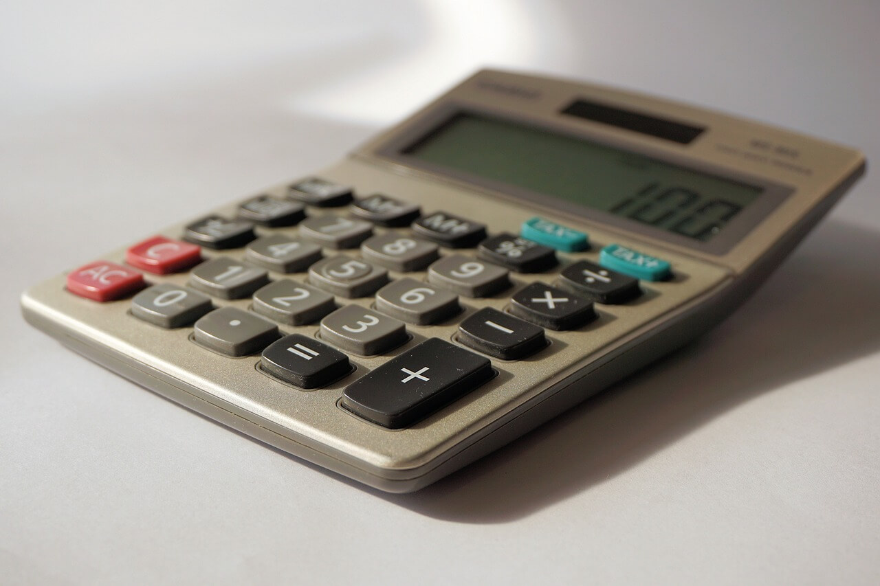 Close-up of a calculator.