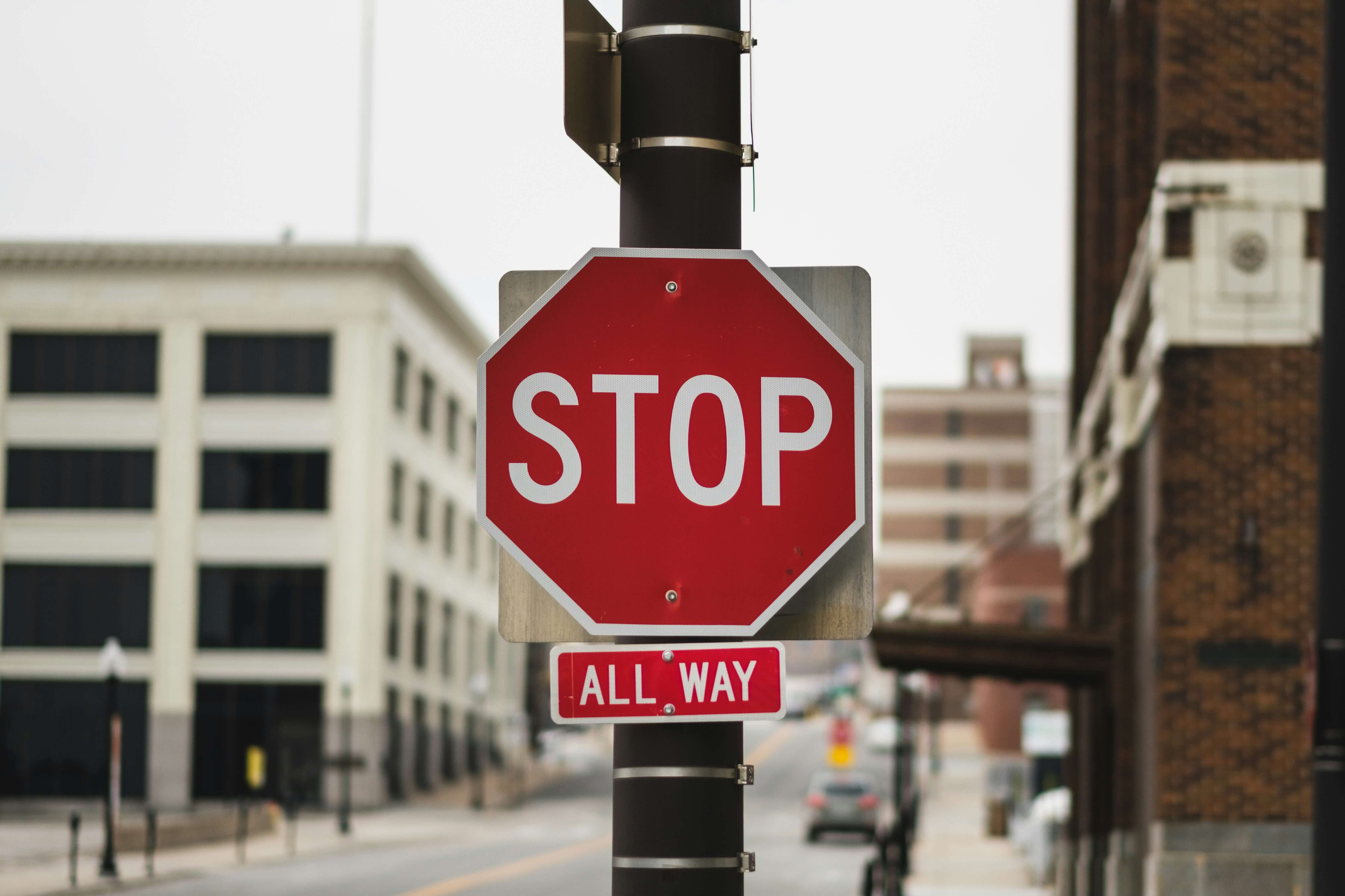 Red stop sign